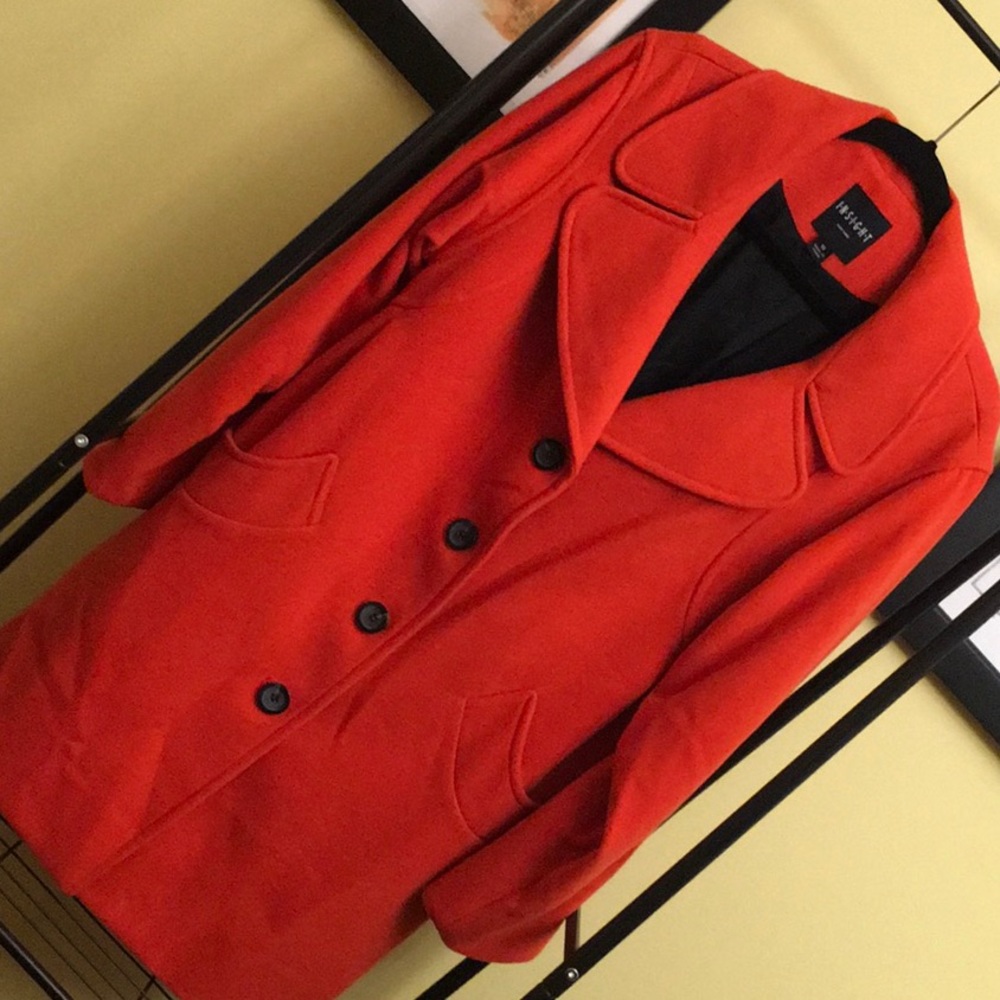 Gorgeous Orange Lined Coat - Picture 1 of 5